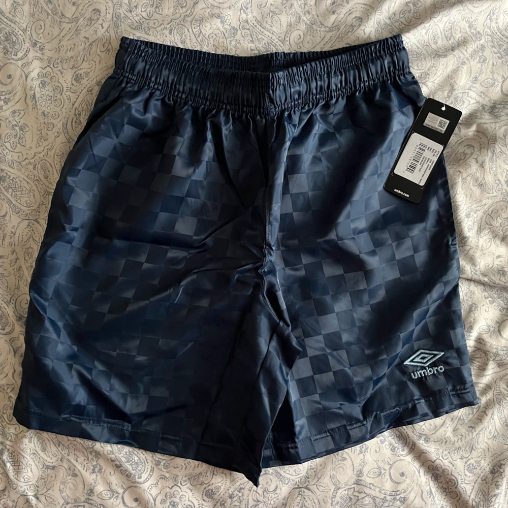 Umbro Men's Checkered Blue Athletic Shorts